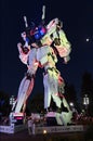 Unicorn Gundam statue life size standing front of Diver city plaza Tokyo in Odaiba