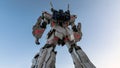 Unicorn Gundam statue life size standing front of Diver city plaza Tokyo in Odaiba, Japan