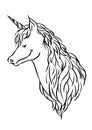 Unicorn hand drawing sketck doodle fantasy illustration design vector