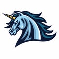 Unicorn Head Logo Design Gaming Esport Mascot Illustration