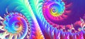 Unicorn Hologram Satiny Flourish Glorious Fractal Rainbow Helix Background