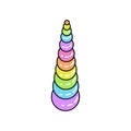 Unicorn horn rainbow color black outline Royalty Free Stock Photo