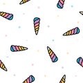 Unicorn horn seamless pattern pastel cute Royalty Free Stock Photo