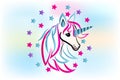 Unicorn horse beauty fantasy image vector logo