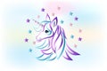 Unicorn horse beauty fantasy logo design Royalty Free Stock Photo