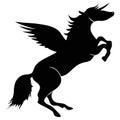 Unicorn horse wings silhouette vector