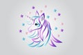 Logo Unicorn icon artwork vector Royalty Free Stock Photo
