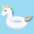 Unicorn inflatable pool float. Vector illustration.