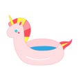 Unicorn inflatable Swim ring. Vector clip art