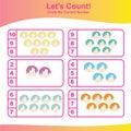 Count and Match Colourful Donuts Game for kids.
