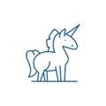 Unicorn line icon concept. Unicorn flat vector symbol, sign, outline illustration.