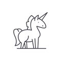 Unicorn line icon concept. Unicorn vector linear illustration, symbol, sign