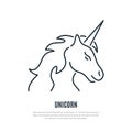 Unicorn line icon. Magic animal symbol.