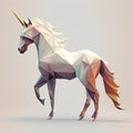 Unicorn in low poly style. Polygonal vector illustration.