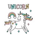 Unicorn magic party illustration