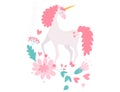 Unicorn magical horse fantasy animal vector illustration Royalty Free Stock Photo