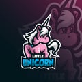 Unicorn mascot logo design vector with modern illustration concept style for badge, emblem and tshirt printing. cute unicorn Royalty Free Stock Photo