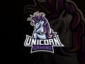 Unicorn mascot sport logo design