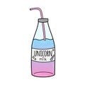 Unicorn milk vector illustration icon