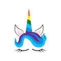 Unicorn minimalistic face horn cute sleeping