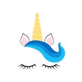 Unicorn minimalistic face horn cute sleeping