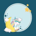 unicorn moon banner Royalty Free Stock Photo