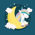 unicorn moon night Royalty Free Stock Photo