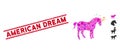 Unicorn Mosaic and Distress American Dream Watermark with Lines