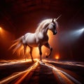 Unicorn, mystic legendary creature, glowing light painting aura illuminated