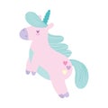 Unicorn mystic magic fantasy animal cartoon isolated icon design