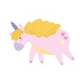 Unicorn mystic magic fantasy animal cartoon isolated icon design