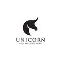 Unicorn mythological animal logo design vector template