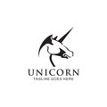 Unicorn mythological animal logo design vector template