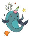 Unicorn narwhal fantasy creature