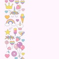 Unicorn objects flat vector design for greeting, birthday, invitation card Royalty Free Stock Photo