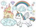 Unicorn and objects theme image 2 Royalty Free Stock Photo