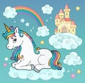 Unicorn and objects theme image 3 Royalty Free Stock Photo