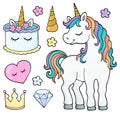 Unicorn and objects theme image 4 Royalty Free Stock Photo