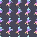 Rainbow Unicorn origami polygonal style Seamless pattern