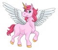 Unicorn Pegasus Wings Horn Horse Animal Cartoon Royalty Free Stock Photo