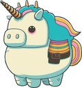 Unicorn Plump Clipart in Cute Cartoon Style Beautiful Clip Art Unicorn Fat