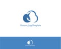 Unicorn plus cloud-fantasy theme-real estate-logo template