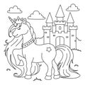 Unicorn Princess Coloring Page for Kids Royalty Free Stock Photo