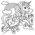 Unicorn Princess Coloring Page for Kids Royalty Free Stock Photo