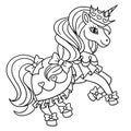 Unicorn Princess Isolated Coloring Page for Kids Royalty Free Stock Photo
