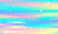 Unicorn rainbow background. Holographic sky