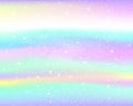 Unicorn rainbow background. Holographic sky in pastel color. Bright mermaid pattern in princess colors. Vector illustration. Royalty Free Stock Photo