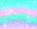 Unicorn rainbow background. Mermaid pattern in princess colors. Fantasy colorful backdrop with rainbow mesh Royalty Free Stock Photo