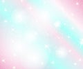 Unicorn rainbow background. Holographic sky in pastel color. Bright mermaid pattern in princess colors. Vector illustration. Royalty Free Stock Photo