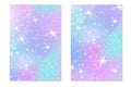 Unicorn rainbow background. Holographic sky